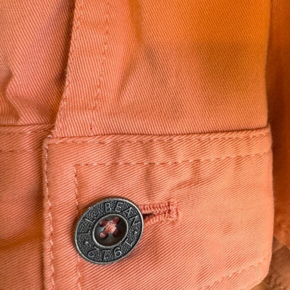 LL Bean Women's Size XS Petite Orange‎ Denim Button Up Jean Jacket - Picture 7 of 10